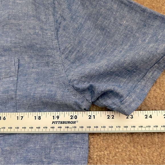 Onia Button Down Short Sleeve Linen/Cotton Shirt - Picture 7 of 8